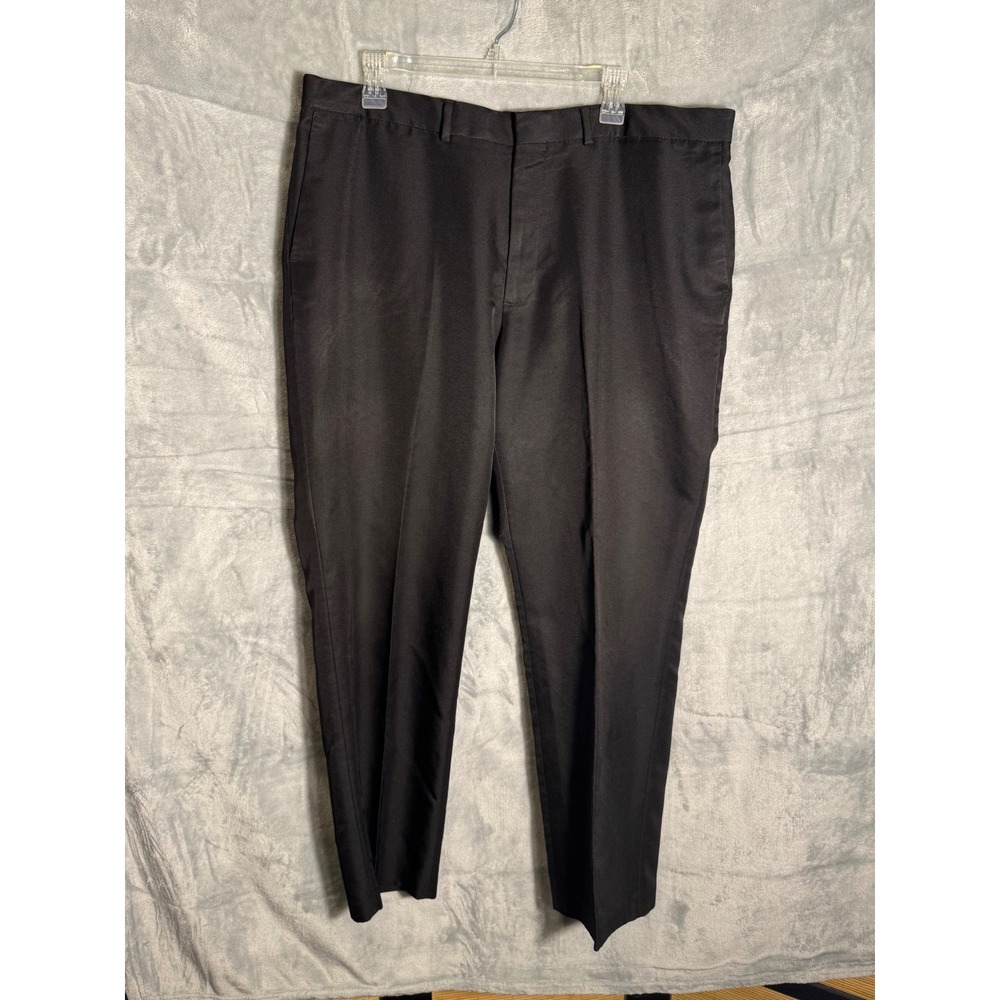 Dockers Mens Performance Stretch Dress Pants Black 40x30 Flat Front Trousers